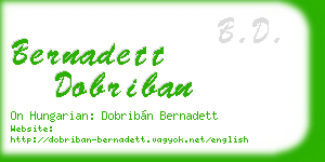 bernadett dobriban business card