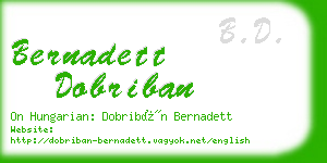 bernadett dobriban business card